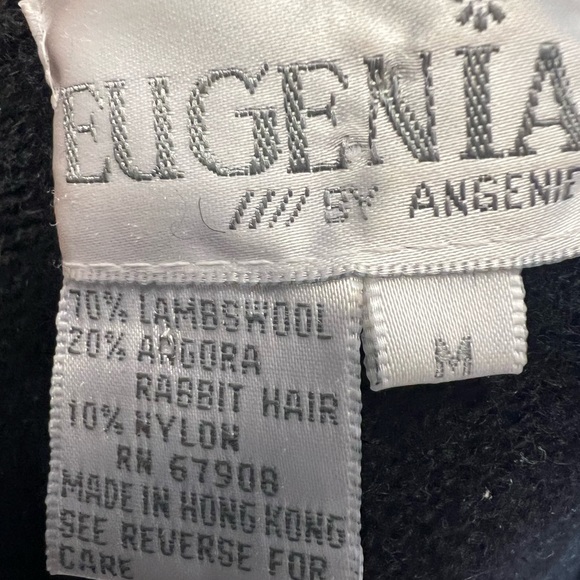 Vintage Eugenia By Angenie Black&Gold Sequin Sweater Lambswool Angora Nylon Med - Picture 8 of 14